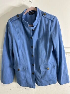 Talbots Women's Light Blue Military-Style Blazer Jacket